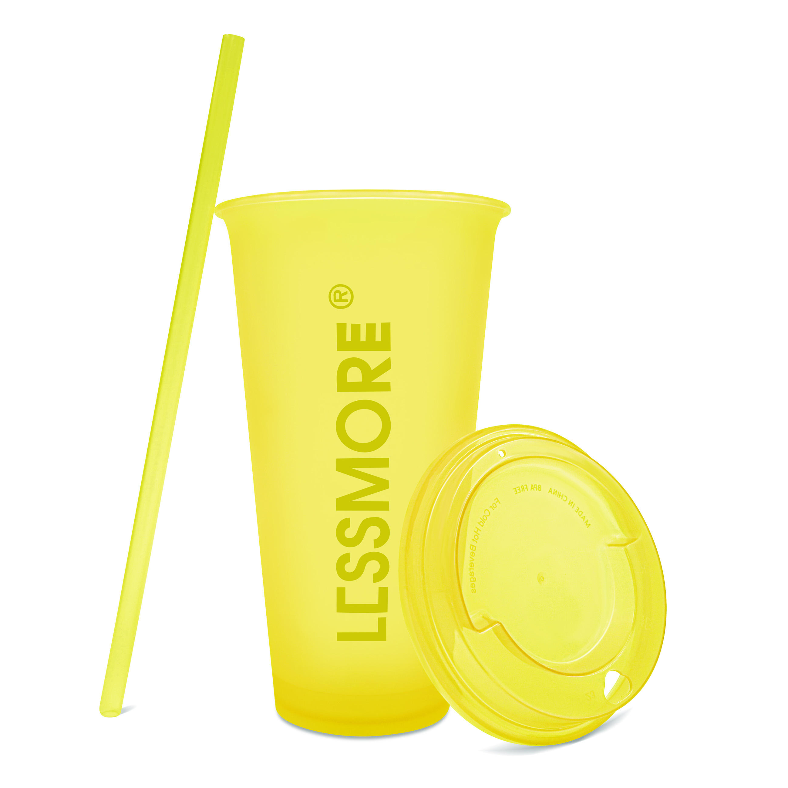 Thin Single Wall Cup Translucent Yellow (24oz)